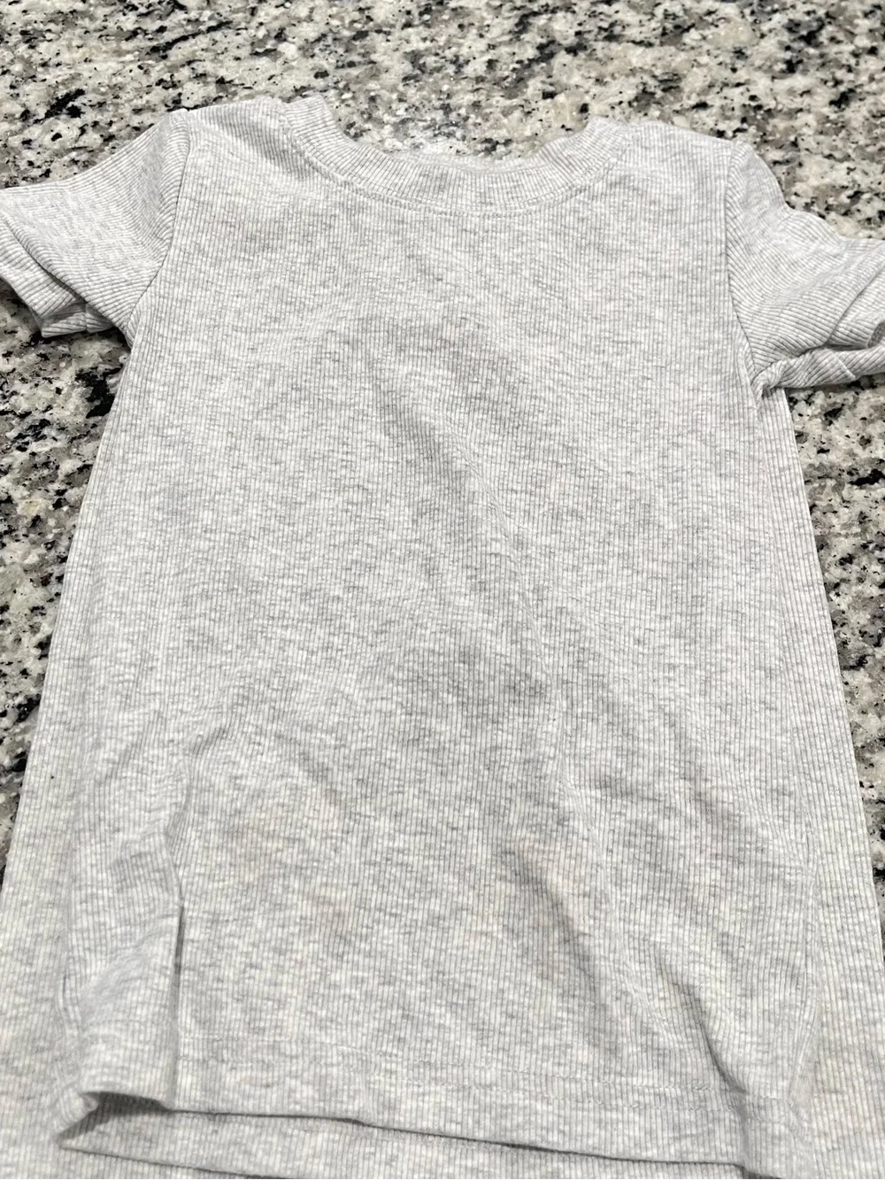 Old Navy Toddlers' Light Gray Ribbed Pajama Set - Short Sleeve Top & Pants